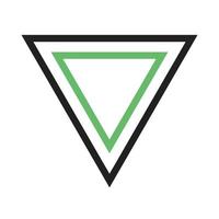 omgekeerde driehoek lijn groen en zwart pictogram vector