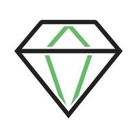 diamant lijn groen en zwart pictogram vector