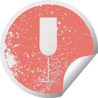 noodlijdende circulaire peeling sticker symbool champagne fluit vector