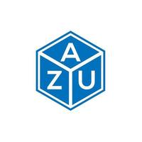 azu brief logo ontwerp op zwarte achtergrond. azu creatieve initialen brief logo concept. azu brief ontwerp. vector
