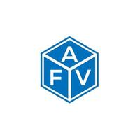 afv brief logo ontwerp op zwarte achtergrond. afv creatieve initialen brief logo concept. afv brief ontwerp. vector