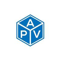 apv brief logo ontwerp op zwarte achtergrond. apv creatieve initialen brief logo concept. apv brief ontwerp. vector