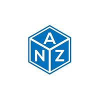 NZ brief logo ontwerp op zwarte achtergrond. anz creatieve initialen brief logo concept. anz brief ontwerp. vector