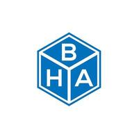 bha brief logo ontwerp op zwarte achtergrond. bha creatieve initialen brief logo concept. bha brief ontwerp. vector