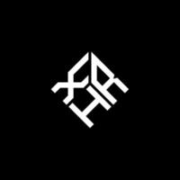 xhr brief logo ontwerp op zwarte achtergrond. xhr creatieve initialen brief logo concept. xhr brief ontwerp. vector