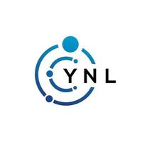 YNL brief technologie logo ontwerp op witte achtergrond. ynl creatieve initialen letter it logo concept. ynl brief ontwerp. vector