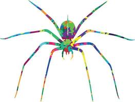 Spider kleurrijke kunst aan de muur vector