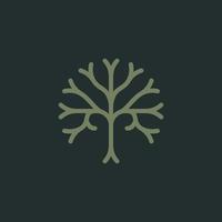 lijn kunst boom logo ontwerp inspiratie vector sjabloon