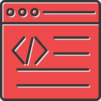 webprogrammering gevuld pictogram vector