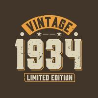 vintage 1934 beperkte oplage. 1934 vintage retro verjaardag vector