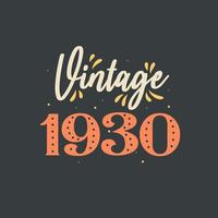 vintage 1930. 1930 vintage retro verjaardag vector