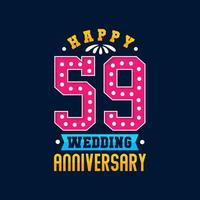 gelukkige viering van de 59e huwelijksverjaardag vector