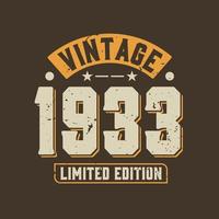 vintage 1933 beperkte oplage. 1933 vintage retro verjaardag vector
