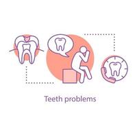 tanden problemen concept icoon. kiespijn. tandheelkundige zorg idee dunne lijn illustratie. vector geïsoleerde overzichtstekening