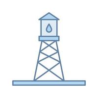 olie tuig kleur icoon. olie boortoren. water opslagtank. geïsoleerde vectorillustratie vector