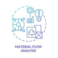 materiaalstroom analyse blauwe kleurovergang concept icoon. consumptie studie. methode van industriële ecologie abstracte idee dunne lijn illustratie. geïsoleerde overzichtstekening. vector