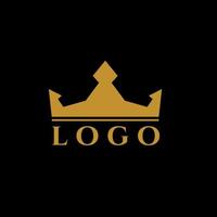 kroonlogo met gouden kleur, koninklijk merk bedrijfslogo-ontwerp vector