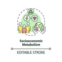 sociaal-economisch metabolisme concept icoon. methode van industriële ecologie abstracte idee dunne lijn illustratie. geïsoleerde overzichtstekening. bewerkbare streek. vector