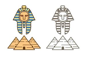 egypte icoon farao en piramides vector