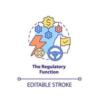 regelgevende functie concept icoon. veiligheid van het financiële systeem. nationale economische veiligheid abstracte idee dunne lijn illustratie. geïsoleerde overzichtstekening. bewerkbare streek. vector