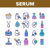 serum en cosmetische collectie iconen set vector