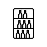 de fles winkel plank pictogram vector overzicht illustratie