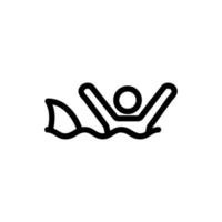 haai pictogram vector. geïsoleerde contour symbool illustratie vector