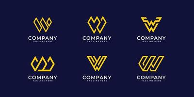 set van w logo ontwerp collectie inspiratie vector