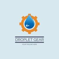 waterdruppel versnelling monteur logo sjabloonontwerp voor merk of bedrijf en andere vector