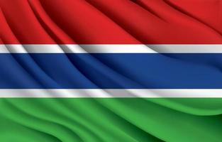 Gambia nationale vlag zwaaien realistische vectorillustratie vector