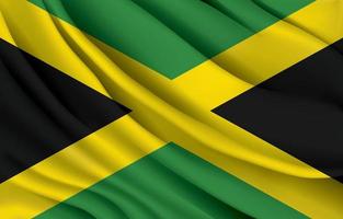 Jamaica nationale vlag zwaaien realistische vectorillustratie vector