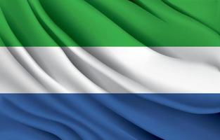 Sierra Leone nationale vlag zwaaiend met realistische vectorillustratie vector