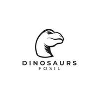 tyrannosaurus t-rex fossiel silhouet logo vector pictogram symbool ontwerp