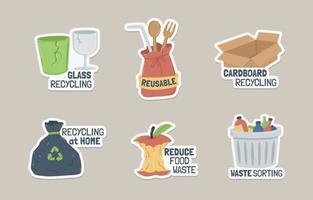stickers thuis recyclen vector