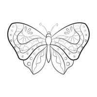 vlinder met een patroon op de vleugels, exotische insecten, print voor tattoo. vector illustratie