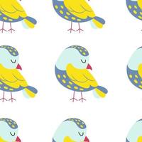 kleurrijke vogels naadloze patroon. exotische vogels in verschillende printhoudingen. vector illustratie