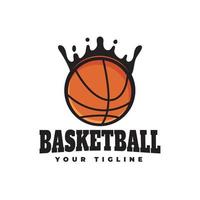 water splash basketbal logo ontwerp, symbool, Amerikaans basketbal, basketbalclub, embleem, ontwerp met bal. sport badge vectorillustratie, sport ontwerp, sjabloon vector