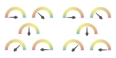 meterteken infographic meterelement van rood naar groen en groen naar rood vectorillustratie vector