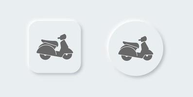 scooter solide icoon in neomorfe ontwerpstijl. motorfiets tekenen vector illustratie.