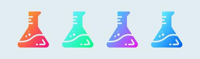 lab lijn icoon in gradiëntkleuren. chemie bekers tekenen vector illustratie.