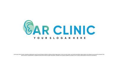 oor logo-ontwerp voor medische kliniek met creatief concept premium vector