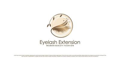 luxe en elegant wimperextensie-logopictogram voor schoonheidssalon met creatieve element premium vector