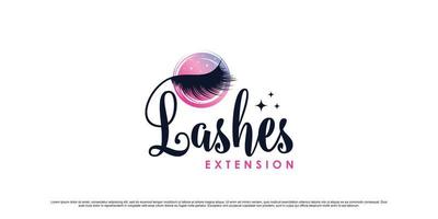 wimperverlenging logo ontwerp voor vrouwen schoonheidssalon met modern concept premium vector