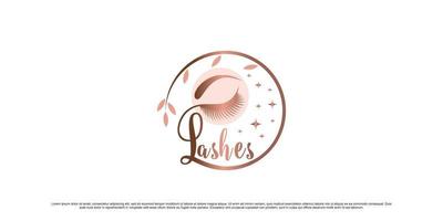 luxe en elegant wimperextensie-logopictogram voor schoonheidssalon met creatieve element premium vector