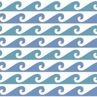 blauw en wit naadloos golfpatroon, lijngolfornament in maori-tatoegeringstijl voor stof, textiel, behang. ornament in japanse stijl vector