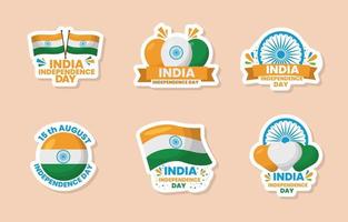 sticker van de onafhankelijkheidsdag van india vector