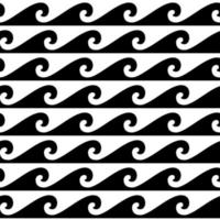 zwart-wit naadloos golfpatroon, lijngolfornament in maori-tatoegeringstijl voor stof, textiel, behang. sieraad in japanse stijl. vector