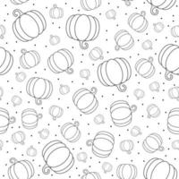 zwart-wit pompoen naadloos patroon. halloween achtergrond vector