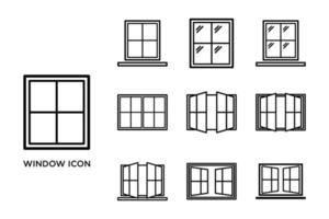 venster pictogram vector set ontwerpsjabloon