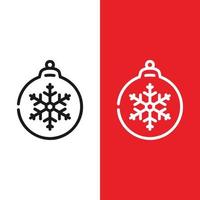 christmas xmas ornament bal pictogram in kaderstijl vector